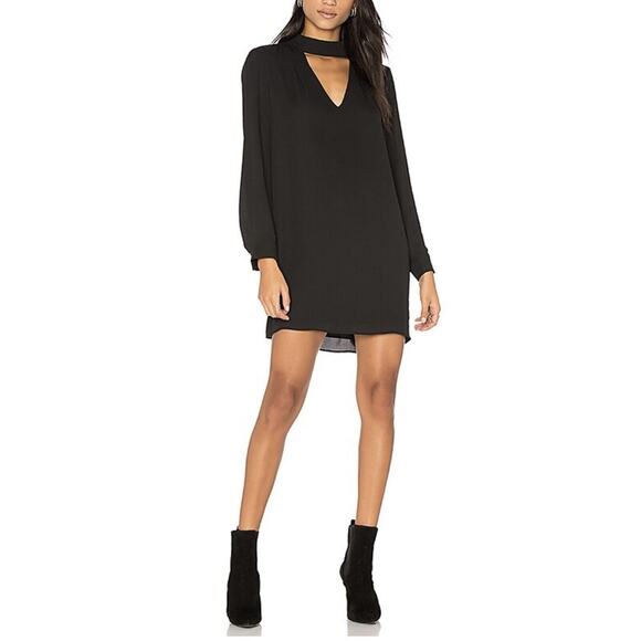 Revolve Krisa Womens Cutout Turtleneck Mini Dress in Black Size Medium NEW - Picture 1 of 12